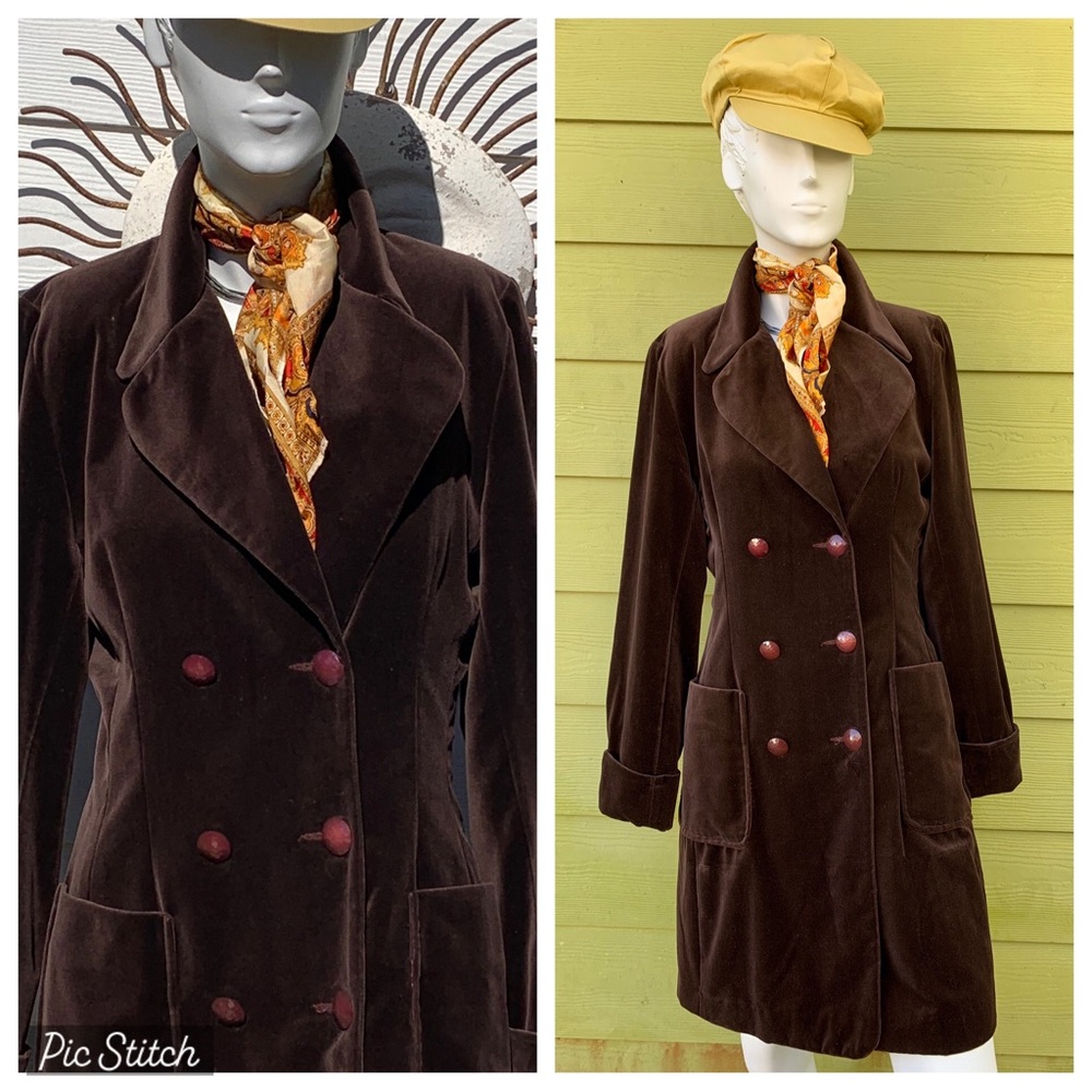 VINTAGE 80s—CRUSHED VELVET—COAT JACKET—FULLY LINED.